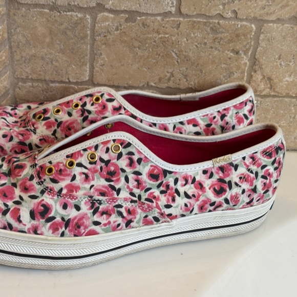 Kate Spade Keds Collaboration Women's Floral Slip-On Sneakers - Pink Women’s 11M - Picture 4 of 5